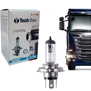LAMPADA HALOGENA 24V TECHONE CAIXINHA 4300K H4 70W