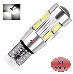 LAMPADA T10 CAMBUS CREE 10 LED W5W BRANCO 24V