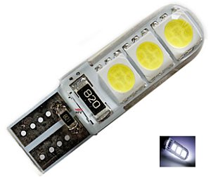 LAMPADA T10 SILICONADA 6 LED W5W BRANCO 12V