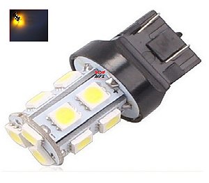 LAMPADA T20 13 LED 1 2 POLO 7440 7443 5050 W21W LARANJA 12V
