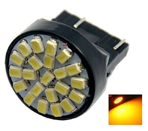 LAMPADA T20 22 LED 1 2 POLO 7440 7443 W21W LARANJA 12V