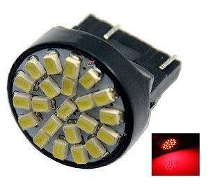 LAMPADA T20 22 LED 1 2 POLO 7440 7443 W21W VERMELHO 12V