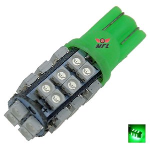 LAMPADA T10 28 LED W5W VERDE 12V