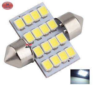 LAMPADA TORPEDO 16 LED C5W 31 MM BRANCO 24V