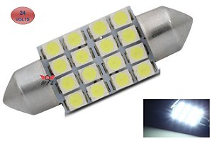 LAMPADA TORPEDO 16 LED C5W 36 MM BRANCO 24V