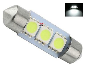 LAMPADA TORPEDO 3 LED C5W 36 MM BRANCO 12V