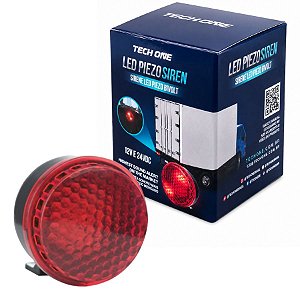 1847 SIRENE PIEZO AUTOMOTIVA BIVOLT 12V E 24V COM LED TECHONE
