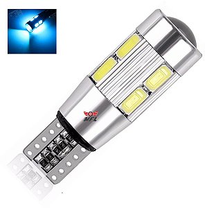 LAMPADA T10 CAMBUS CREE 10 LED W5W AZUL CRISTAL 12V