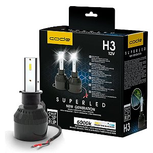 KIT LAMPADAS SUPER LED H3 CODE 6000K