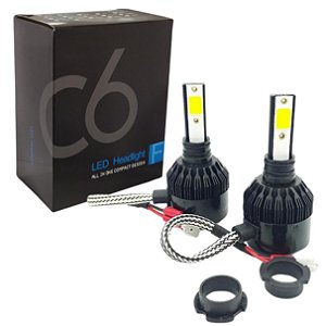 KIT FAROL SUPER LED C6 BLACK MODELO H3 12V / 24V 6000K