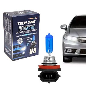 LAMPADA SUPERBRANCA 12V TECHONE CAIXINHA 8500K H8 35W
