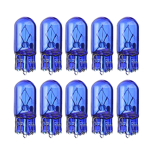 CAIXA C/ 10 LAMPADA T10 HALOGENA BRANCO 5000K W5W TECH ONE 12V