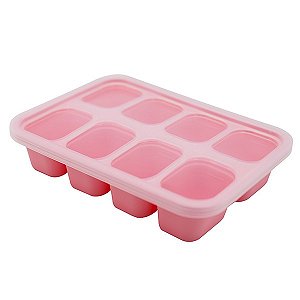 Porta Papinha de Silicone Com Tampa 8 Cubos (30 ml) Porquinho - Marcus & Marcus