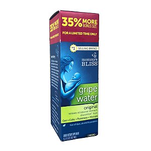 Gripe Water Alívio de cólicas do seu bebe -162ml - 100% natural, Sem parabenos, Sem álcool,Recomendado por pediatras - Mommys Bliss.