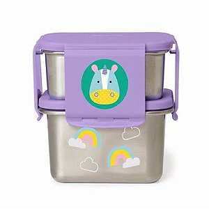 Kit Lanche Aço Inox ZOO Com 2 Potes Unicórnio - Skip Hop