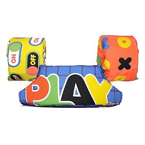 Bóia Tripla Colete Infantil Play Azul - Panda Pool
