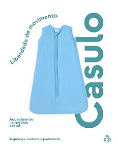 Saco de Dormir em Soft Azul - Casulo de Anjo