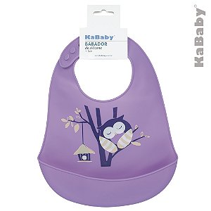 Babador de Silicone Com Cata Migalhas Coruja - Kababy