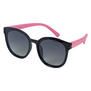 Óculos de Sol Infantil Flexível Tamanho Único UV 400 Preto e Rosa - Pimpolho