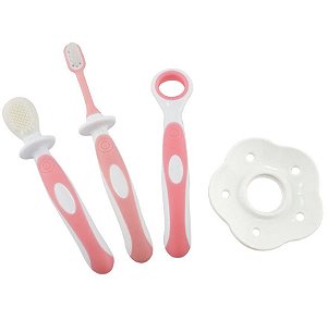 Kit de Igiene Oral para Bebê Rosa