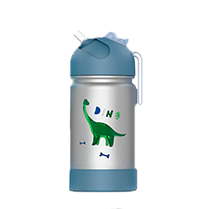 Garrafinha Flip Térmica Dino Com Alça de Silicone - Bup Baby