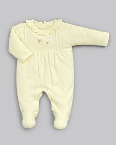 Macacão Longo Em Suedine Pima Amarelo Abelha - Anjos Baby