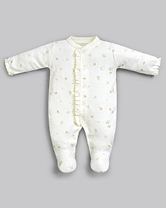 Macacão Longo Estampado Suedine Pima Amarelo Abelha - Anjos Baby