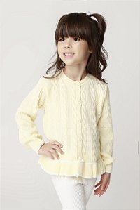 Cardigan Tricô Analice Amarelo - Minilady