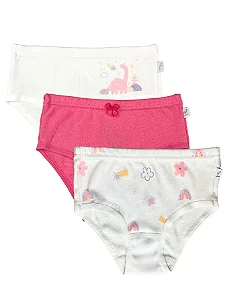 Kit Calcinhas 3 Unidades 100% Algodão - Luna