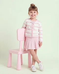 Casaco Laços Lady Kids Rosa - Minilady
