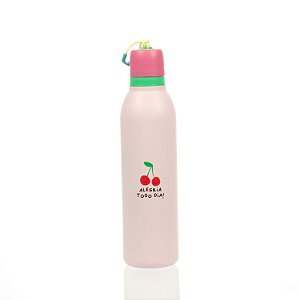 Garrafa Isotérmica com Interior Inox Rosa 720 ml - Florie