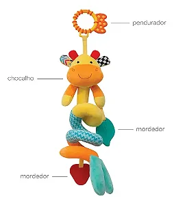 Girafinha Mola Buba Chocalho Mordedor Bebê Happy Zoo