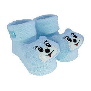 Pantufa Com Chocalho Gatinho Azul - Clingo