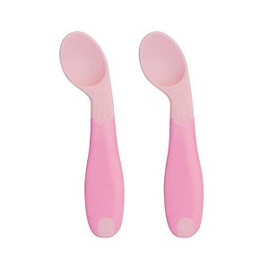 Colheres de Silicone Termosensíveis Rosa Com 2 Unidades- Clingo