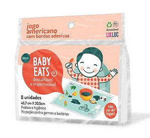 Jogo Americano Adesivo Descartável Baby Eats Com 8 Unidades - Likluc