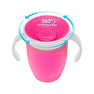 Copo de Treinamento 360 Com Tampa Rosa - Munchkin