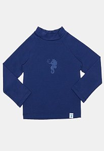 Camiseta de Banho Com FPS 50+ Manga Longa Azul Royal - Ecoeplay