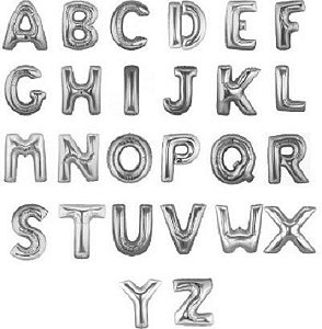 Balao Letra Metalizado Azul 40 Cm Central Pack Festas