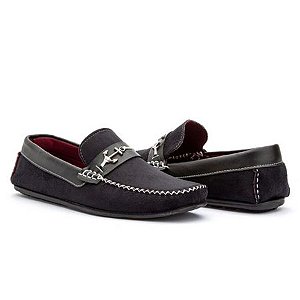 Mocassim Casual Masculino de Camurça Preto