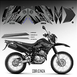 FAIXA Lander 250 cinza para moto preto grafismo 2018
