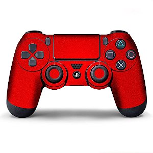 Adesivo de Controle PS4 Vermelho Metalizado Mod 02