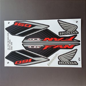 Kit gráfico Honda CG 160 Fan ESD 2019 Moto Preta