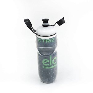Caramanhola Térmica Triz Elo 600ml Cor:Preto E Verde