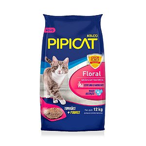 Areia Higiênica Pipicat Floral para Gatos 12kg