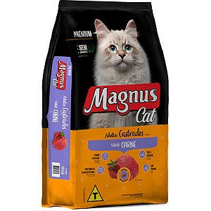 Magnus Premium Gatos Adultos Castrado Sabor Carne Sem Corantes 20kg