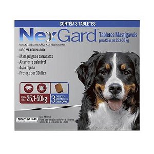 Nexgard Cães de 25,1 a 50kg - 3 comprimidos