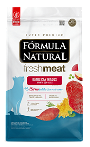 FÓRMULA NATURAL FRESH MEAT GATOS CASTRADOS CARNE, Batata-doce e Cúrcuma 7KG
