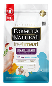 Fórmula Natural Fresh Meat Cães Filhotes Portes Grande e Gigante Frango, Mandioca e Cúrcuma 12kg
