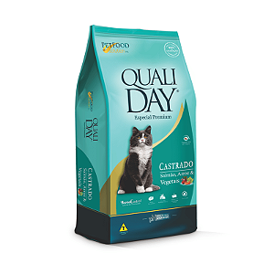 Qualiday Especial Premium Cat Castrado Adulto Salmão. Arroz E Vegetais - 3 Kg