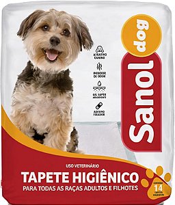 Sanol Dog Tapete Higiênico Descartável Para Cães 30 Unidades 60Cm X 80Cm